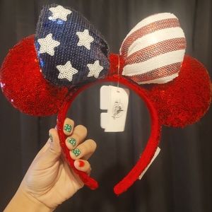 Disney Red White & Blue Minnie Ears